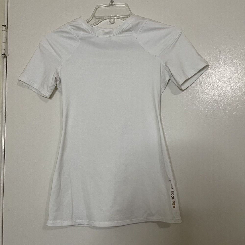 Tommie Copper Pro Grade Short Sleeve Shoulder Upper Back Pain White Shirt Small